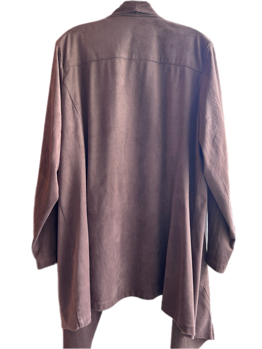 Carolina Belle Suede-Like Taupe Open Jacket - Picture 3 of 7